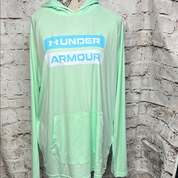 Under Armour Men’s Loose Fit Hooded Long Sleeve Shirt Mint Green Size Large - Picture 1 of 8